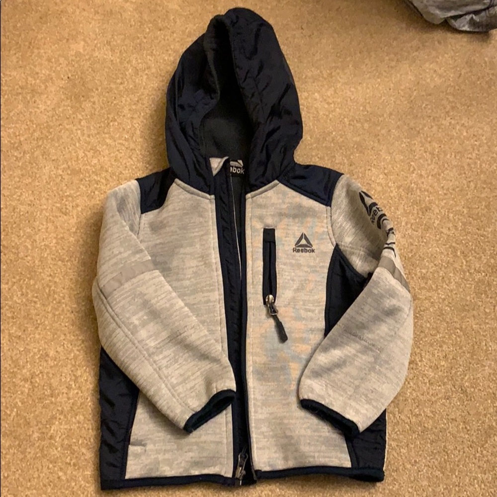 Navy/gray hooded jacket